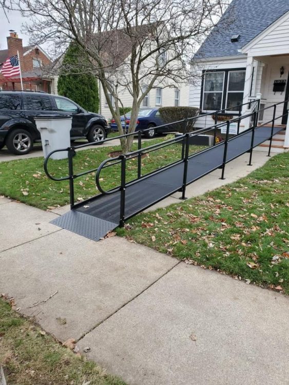 Berkley Michigan Black Steel Handicap Wheelchair Ramp from Barrier Free Plus