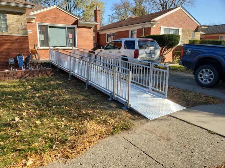 Commercial Wheelchair Ramp in Oak Park Michigan by Barrier Free Plus 3